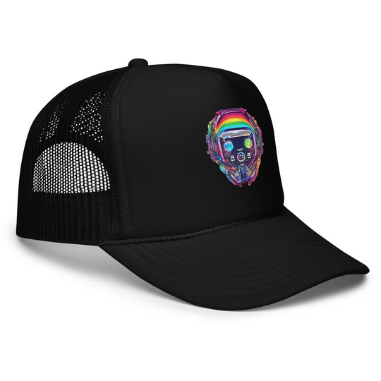 Cyberpunk Rainbow Foam Trucker Hat | Everyday AI-Designed 18 - additional view 14