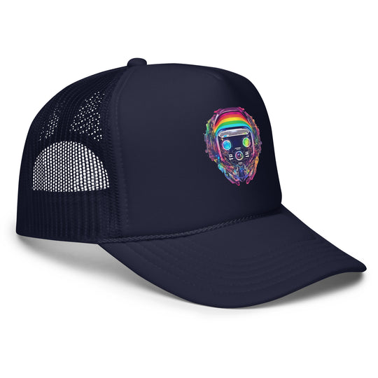 Cyberpunk Rainbow Foam Trucker Hat | Everyday AI-Designed 18 - additional view 15