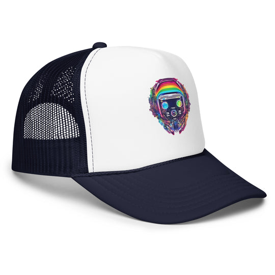 Cyberpunk Rainbow Foam Trucker Hat | Everyday AI-Designed 18 - additional view 16