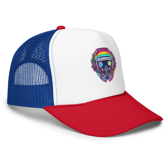 Cyberpunk Rainbow Foam Trucker Hat | Everyday AI-Designed 18 - additional view 25