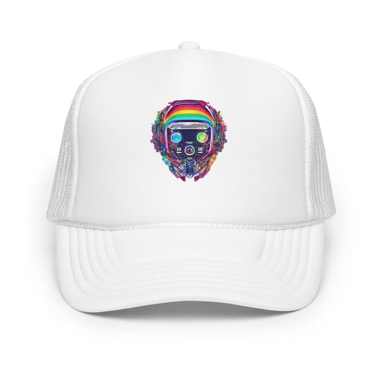 Cyberpunk Rainbow Foam Trucker Hat | Everyday AI-Designed 18 - White