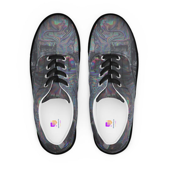 Glitchwear Men's Lace-Up Canvas Shoes, Everyday AI-Designed 38, main view