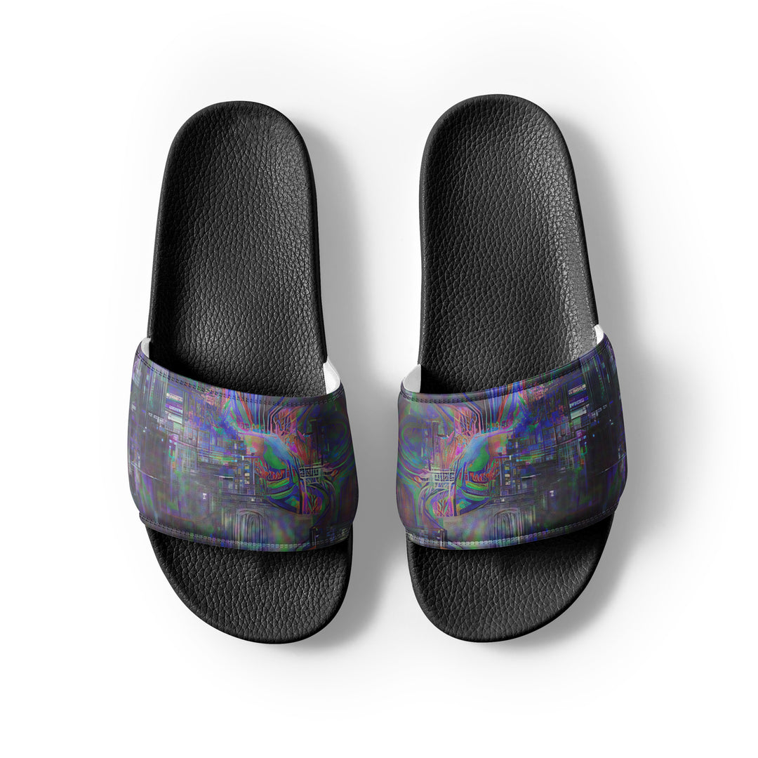 Glitchwear Men's Slides, AI Signature Style AI-Designed 4, view 7