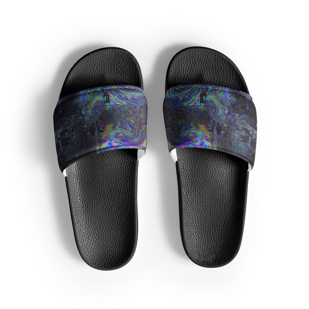 Glitchwear Men's Slides, AI Signature Style AI-Designed 17, main view