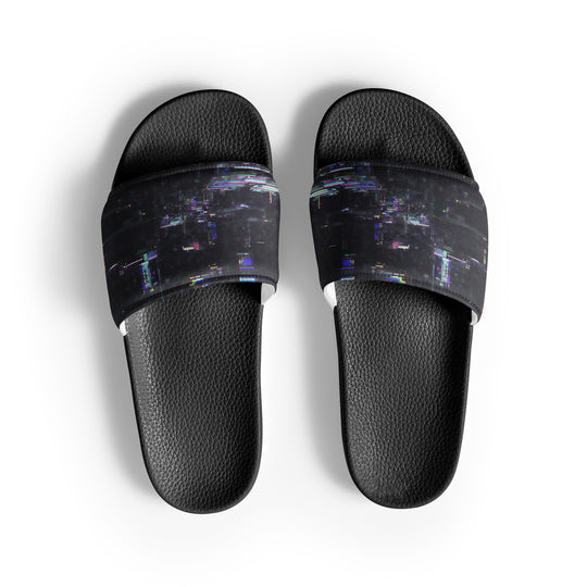 Glitchwear Men's Slides, AI Signature Style AI-Designed 28, main view