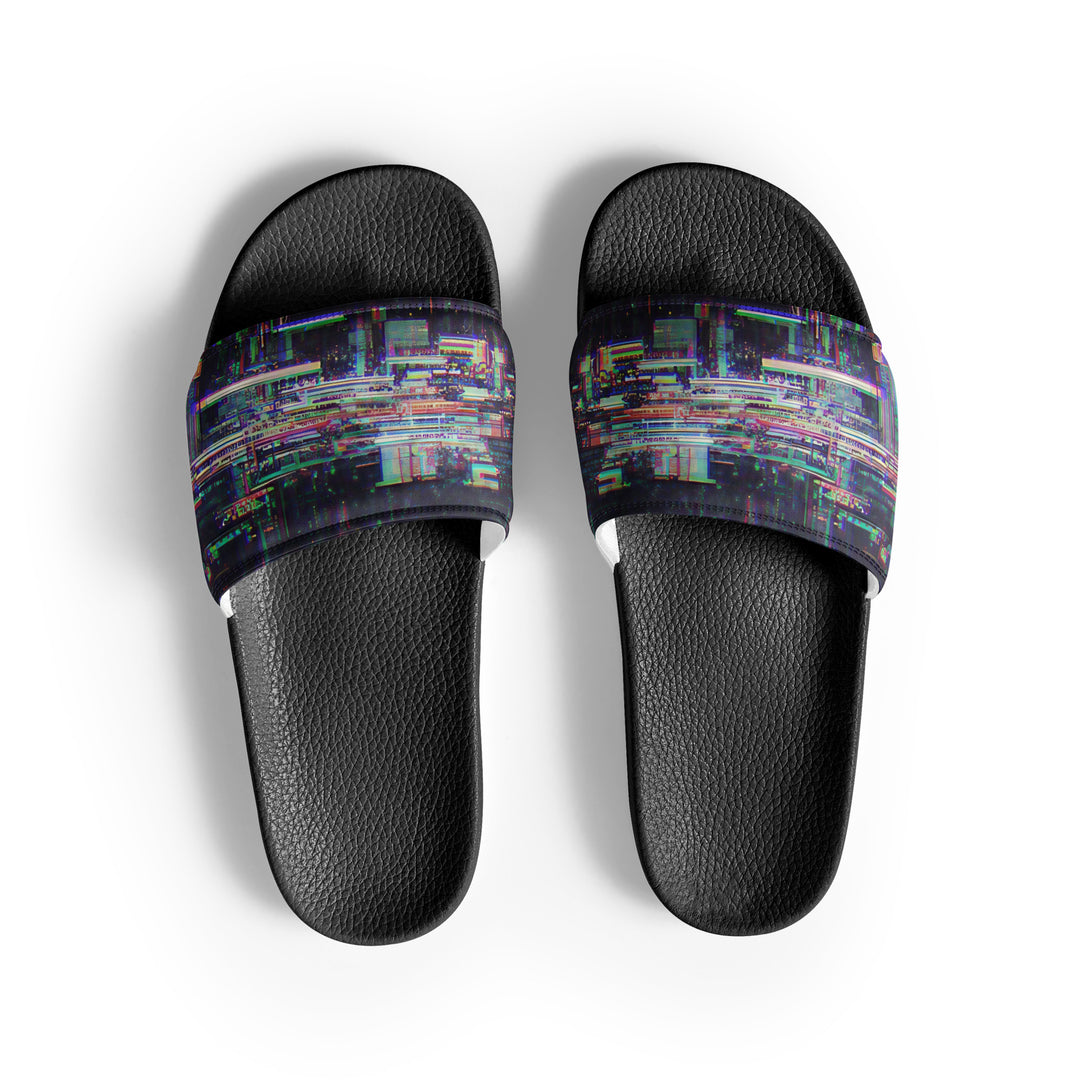 Glitchwear Men's Slides, AI Signature Style AI-Designed 29, main view