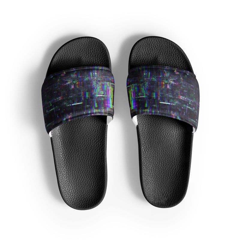 Glitchwear Men's Slides, AI Signature Style AI-Designed 30, main view