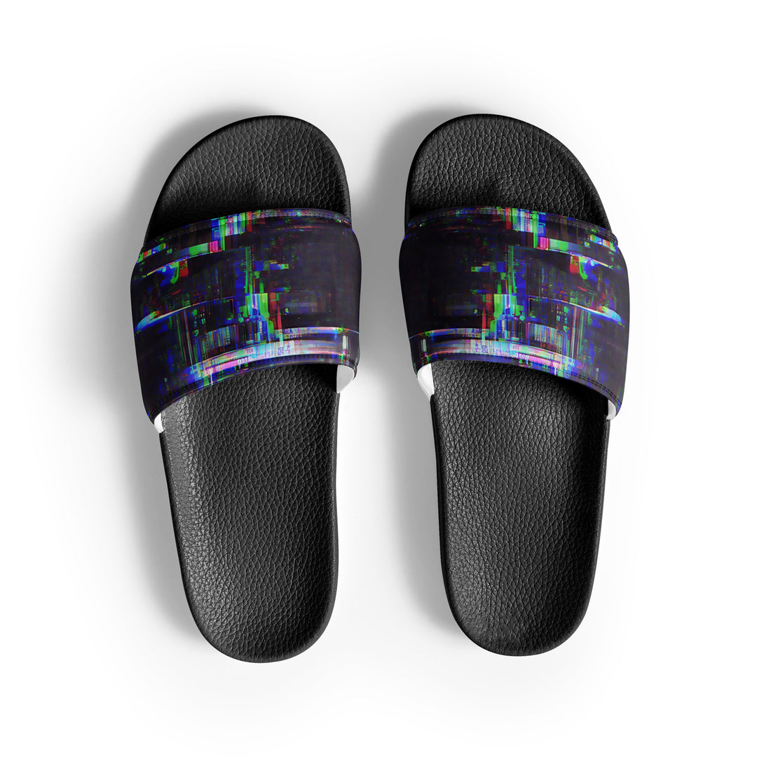 Glitchwear Men's Slides, AI Signature Style AI-Designed 24, main view