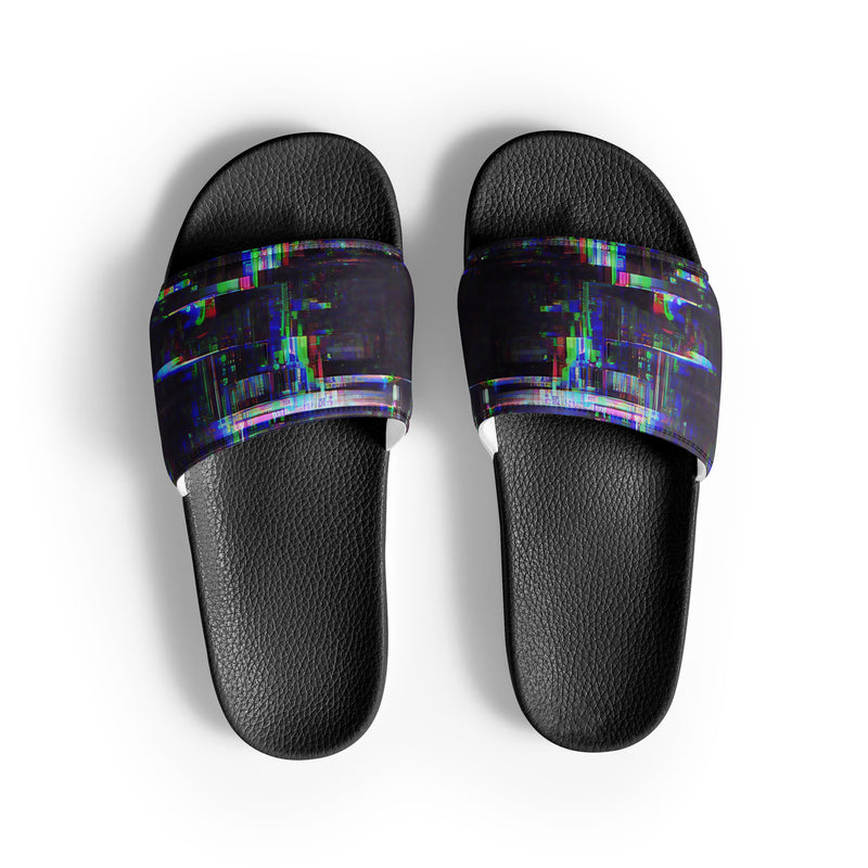 Glitchwear Men's Slides, AI Signature Style AI-Designed 24, main view