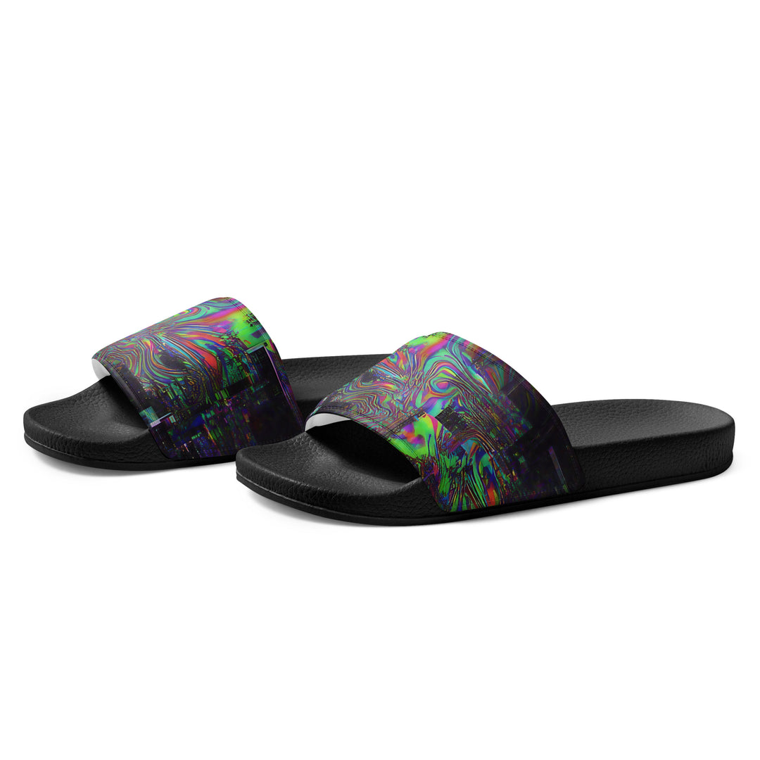Glitchwear Men's Slides, AI Signature Style AI-Designed 6, view 3