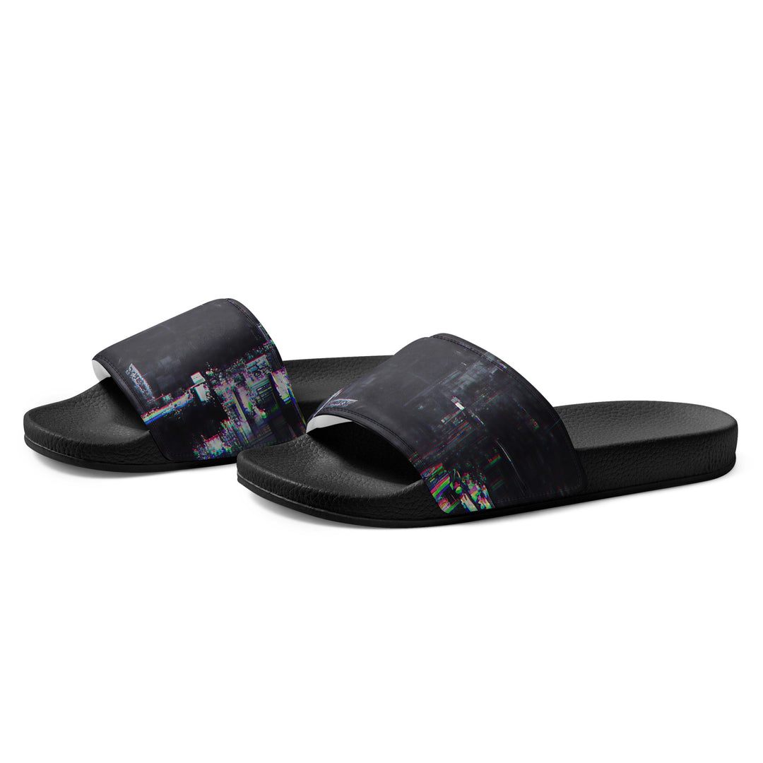 Glitchwear Men's Slides, AI Signature Style AI-Designed 33, view 3