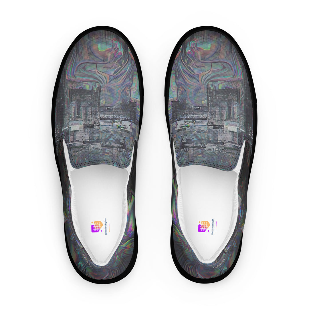Glitchwear Men's Slip-On Canvas Shoes, Everyday AI-Designed 0, main view