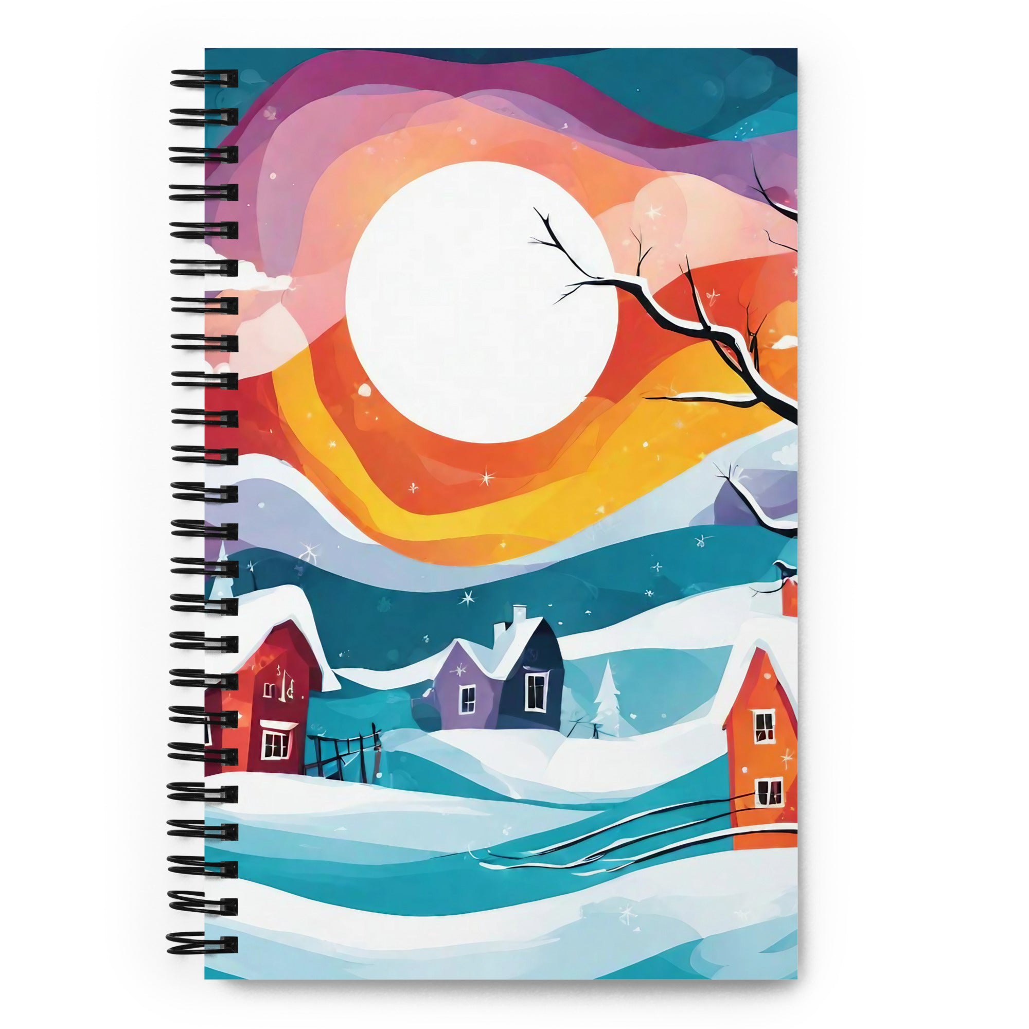 AI Signature Style Spiral Notebook — AI-Designed Cover for Work and School — showing AI signature style print on cover