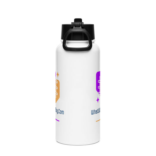 Stainless steel water bottle with a straw lid - WhatUWant2Buy