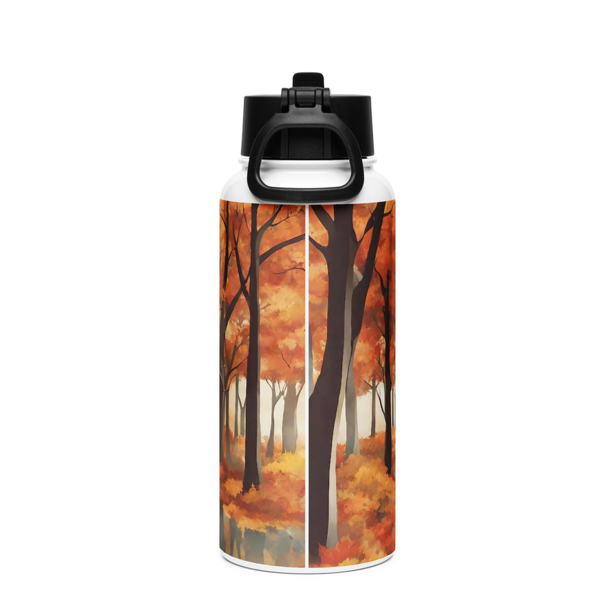 Stainless steel water bottle with a straw lid - WhatUWant2Buy