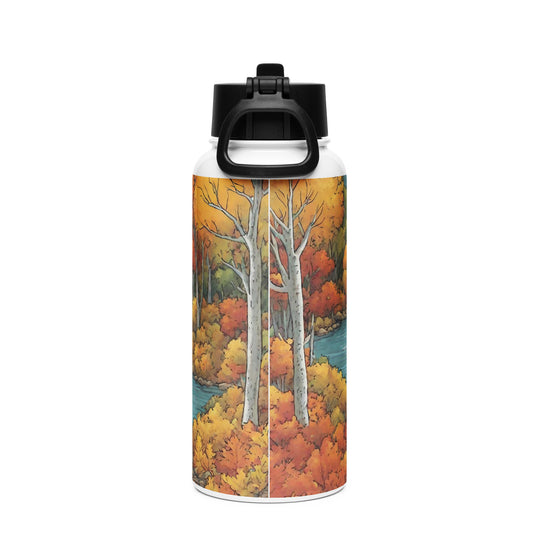 Stainless steel water bottle with a straw lid - WhatUWant2Buy