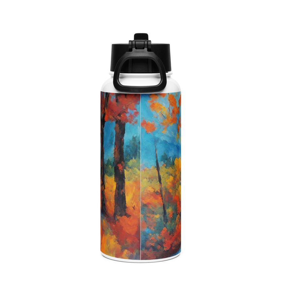 Stainless steel water bottle with a straw lid - WhatUWant2Buy