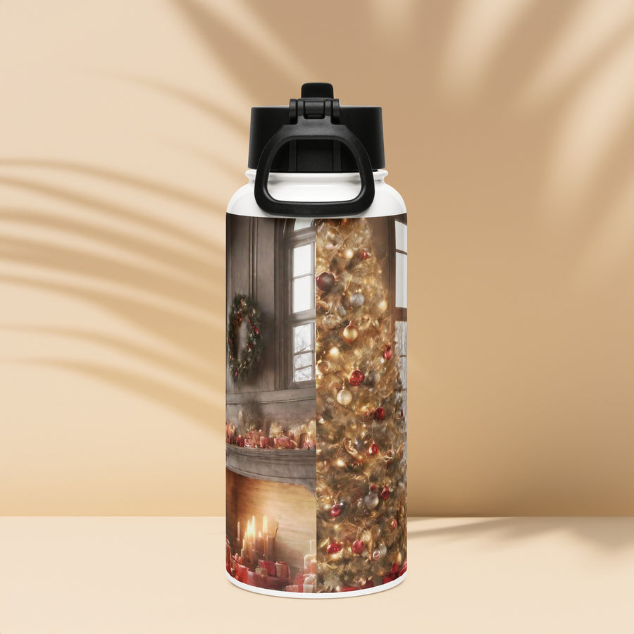 Stainless steel water bottle with a straw lid - WhatUWant2Buy