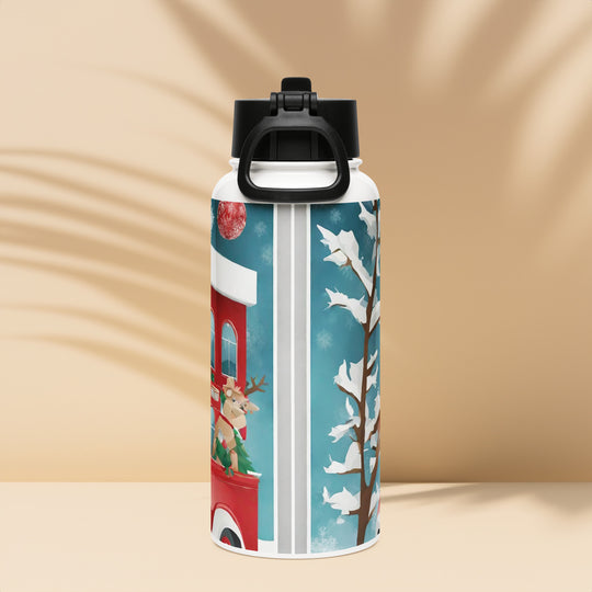 Stainless steel water bottle with a straw lid - WhatUWant2Buy