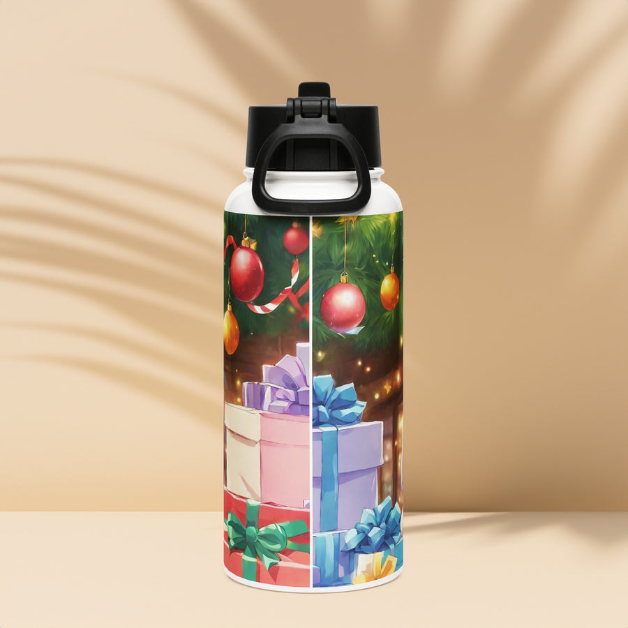 Stainless steel water bottle with a straw lid - WhatUWant2Buy