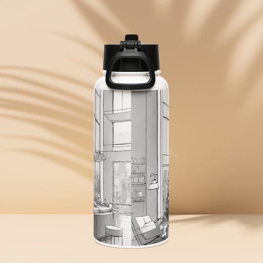 Stainless steel water bottle with a straw lid - WhatUWant2Buy