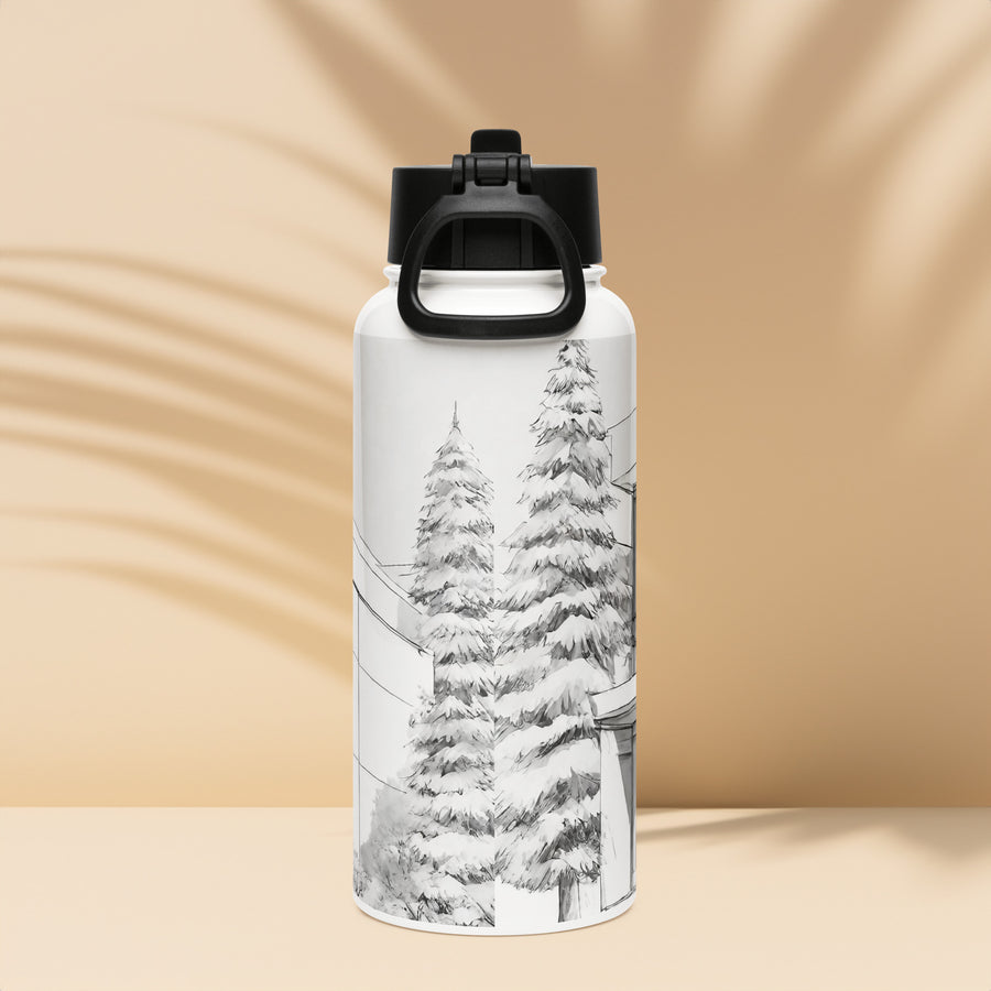 Stainless steel water bottle with a straw lid - WhatUWant2Buy