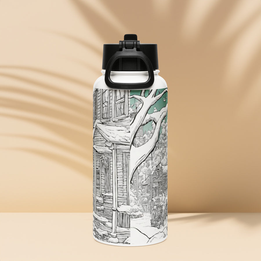 Stainless steel water bottle with a straw lid - WhatUWant2Buy