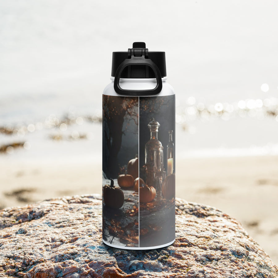 Stainless steel water bottle with a straw lid - WhatUWant2Buy