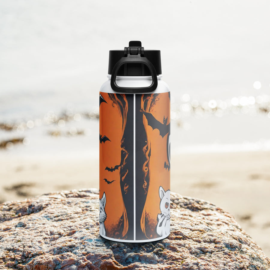 Stainless steel water bottle with a straw lid - WhatUWant2Buy