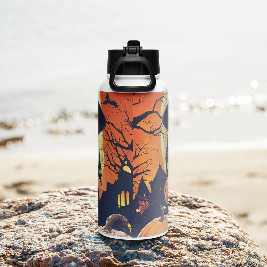 Stainless steel water bottle with a straw lid - WhatUWant2Buy