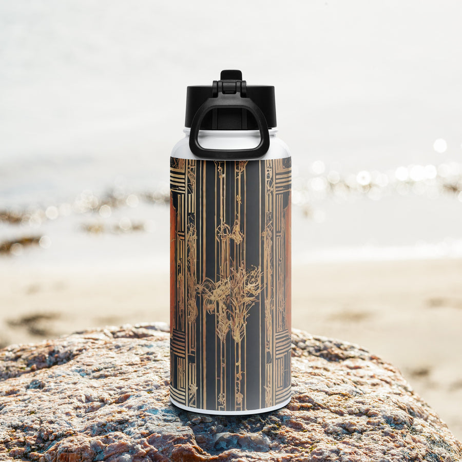 Stainless steel water bottle with a straw lid - WhatUWant2Buy