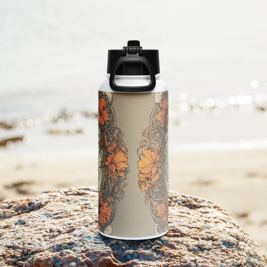 Stainless steel water bottle with a straw lid - WhatUWant2Buy