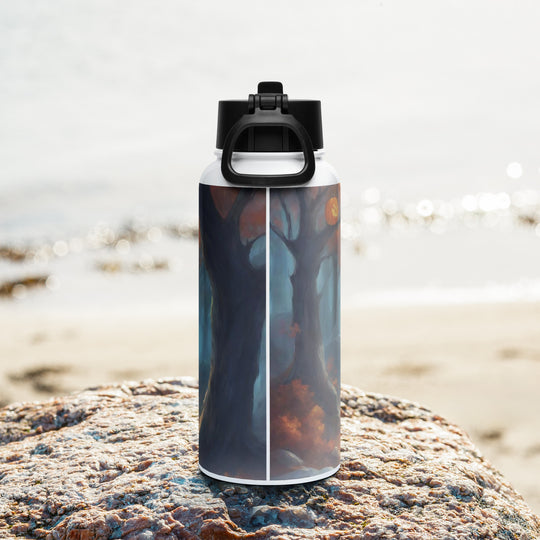 Stainless steel water bottle with a straw lid - WhatUWant2Buy