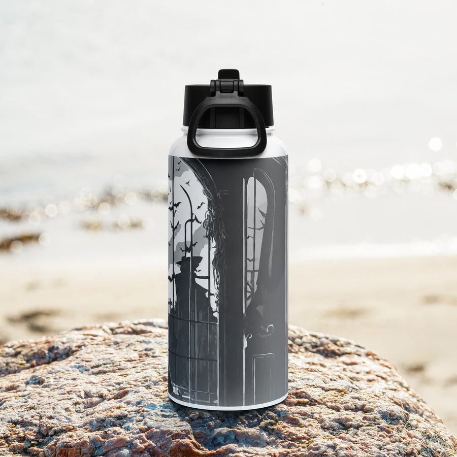 Stainless steel water bottle with a straw lid - WhatUWant2Buy