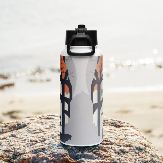 Stainless steel water bottle with a straw lid - WhatUWant2Buy