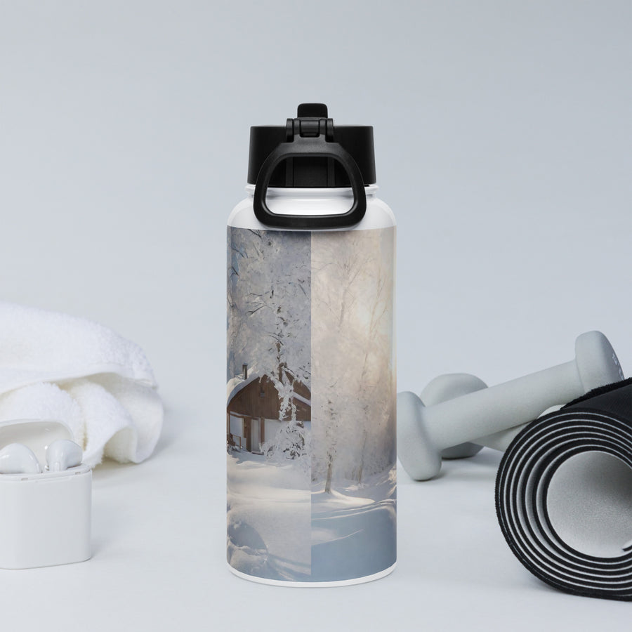 Stainless steel water bottle with a straw lid - WhatUWant2Buy