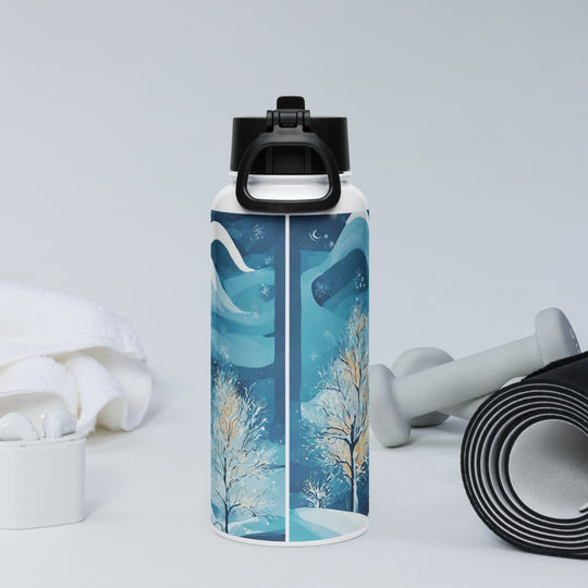 Stainless steel water bottle with a straw lid - WhatUWant2Buy