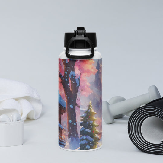 Stainless steel water bottle with a straw lid - WhatUWant2Buy