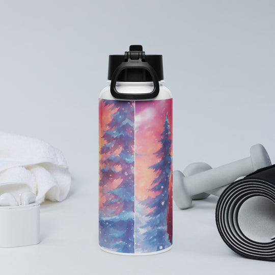 Stainless steel water bottle with a straw lid - WhatUWant2Buy