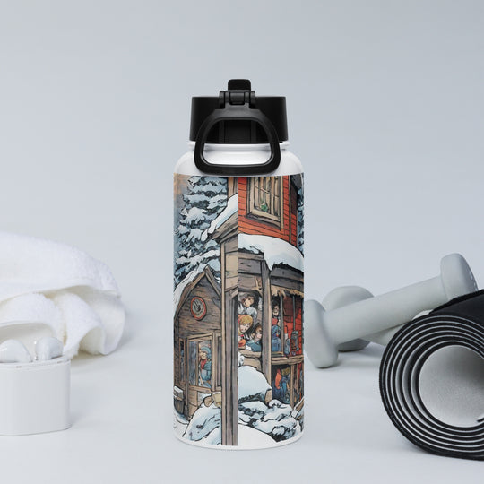 Stainless steel water bottle with a straw lid - WhatUWant2Buy