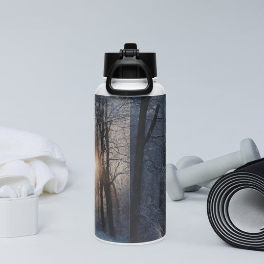 Stainless steel water bottle with a straw lid - WhatUWant2Buy
