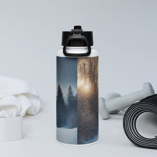 Stainless steel water bottle with a straw lid - WhatUWant2Buy