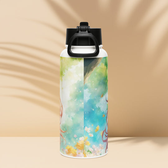 Stainless steel water bottle with a straw lid - WhatUWant2Buy
