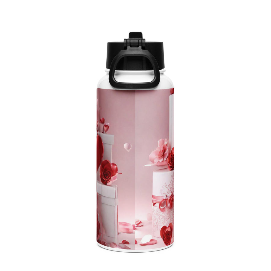 Stainless steel water bottle with a straw lid - WhatUWant2Buy