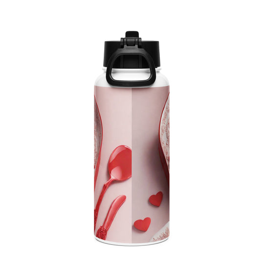Stainless steel water bottle with a straw lid - WhatUWant2Buy