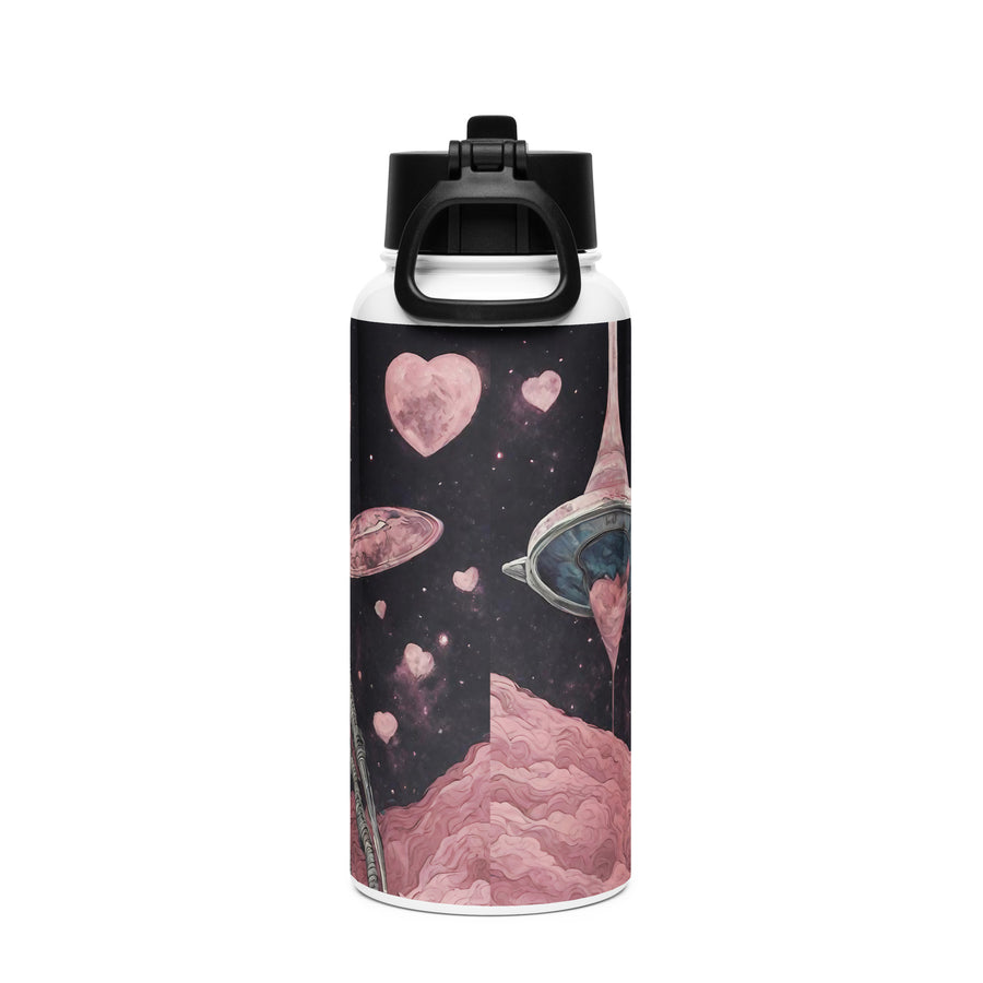 Stainless steel water bottle with a straw lid - WhatUWant2Buy