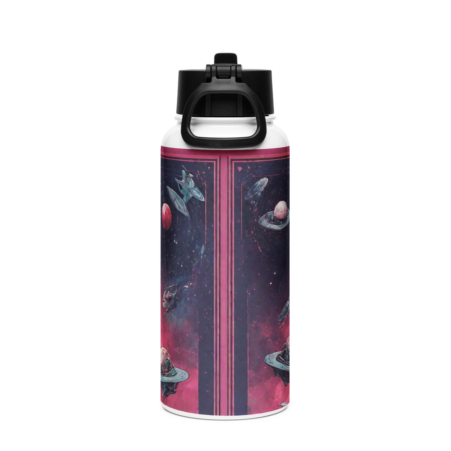 Stainless steel water bottle with a straw lid - WhatUWant2Buy