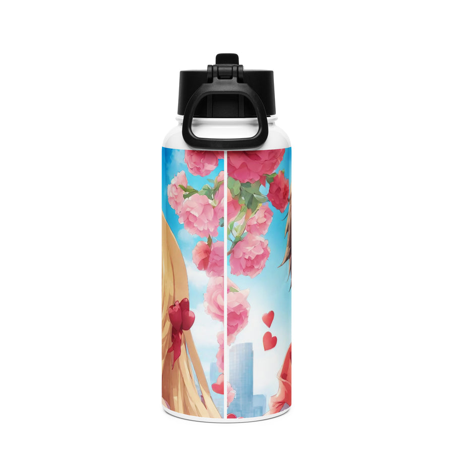 Stainless steel water bottle with a straw lid - WhatUWant2Buy