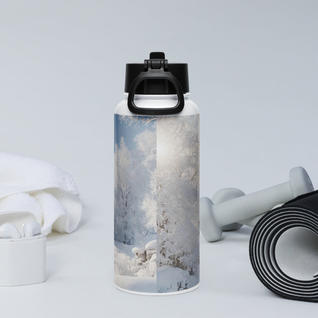 Stainless steel water bottle with a straw lid - WhatUWant2Buy