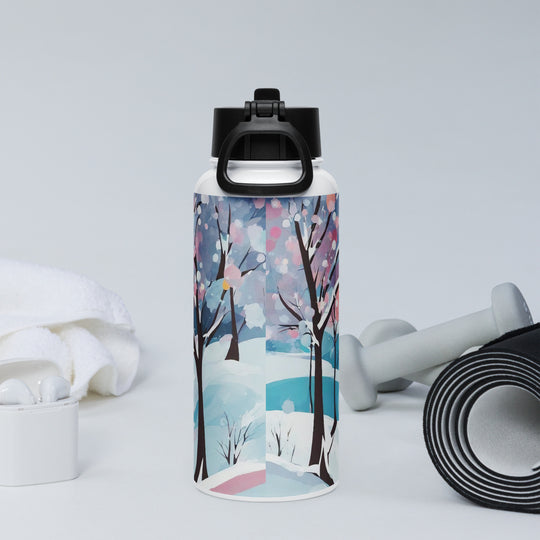 Stainless steel water bottle with a straw lid - WhatUWant2Buy